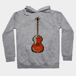 Tiled Pixel Violin Lefty Bass Guitar Upright Hoodie